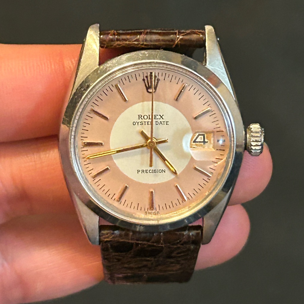 Vintage Rolex Oysterdate Precision Mens Watch 6694 Rare Dial Works